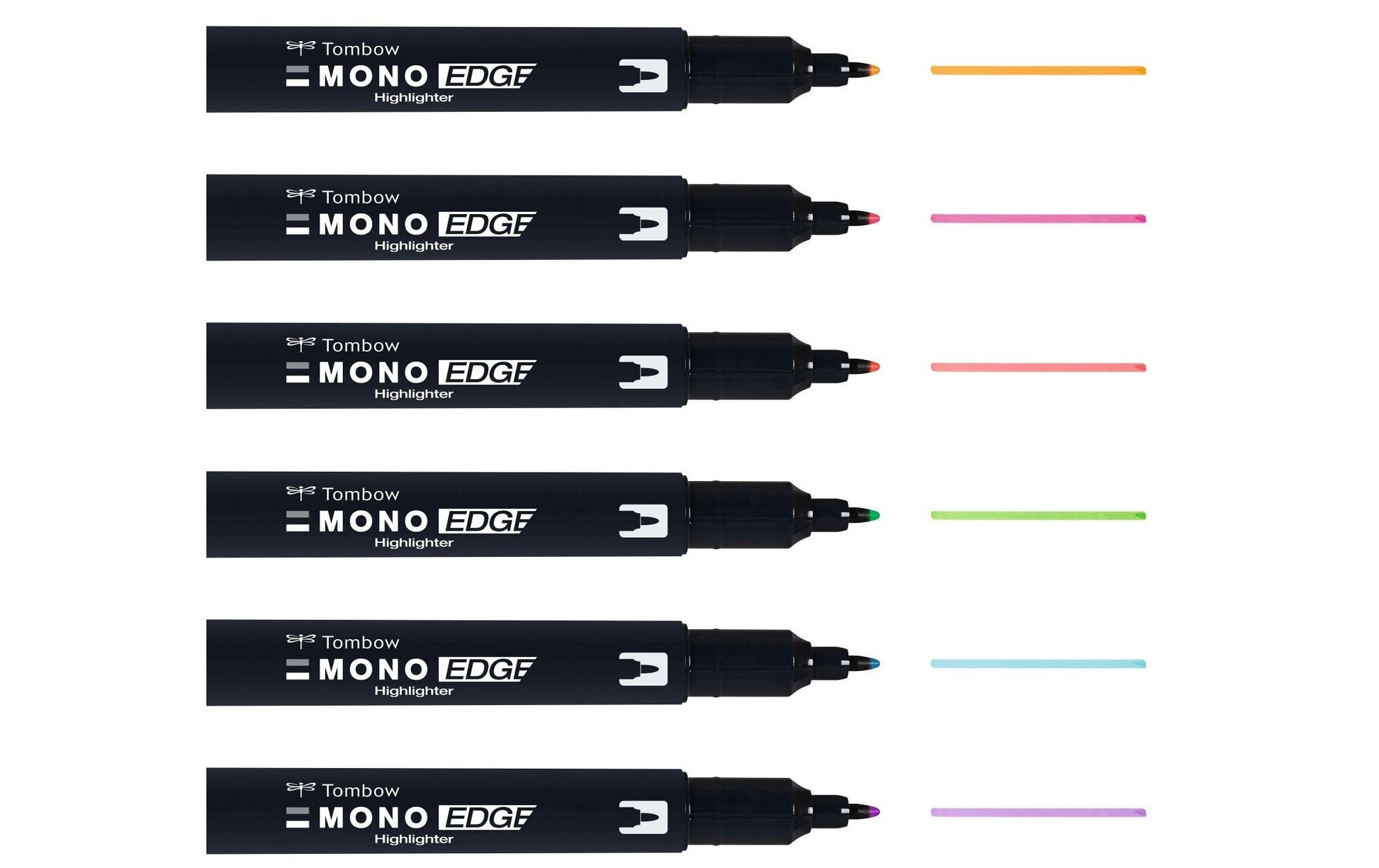 Tombow Non-Permanent-Marker MONO edge – feine Rundspitze – sortiert – 6er-Set