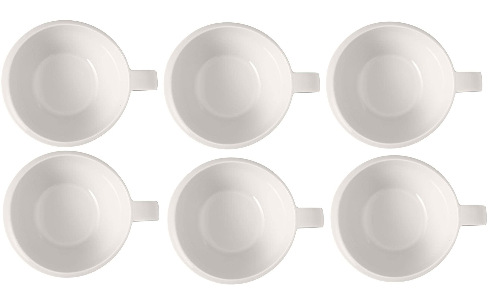 Villeroy & Boch New Moon Kaffeetasse – 0,29 l, Porzellan, Weiss, spülmaschinenfest, mikrowellenfest, 6 Stück
