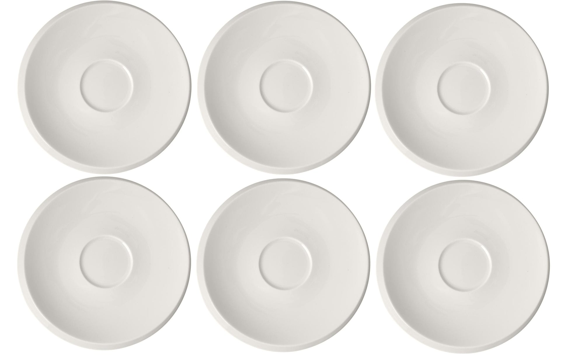 Villeroy & Boch New Moon Untertasse – Porzellan, weiss, spülmaschinengeeignet, mikrowellengeeignet, 6 Stück