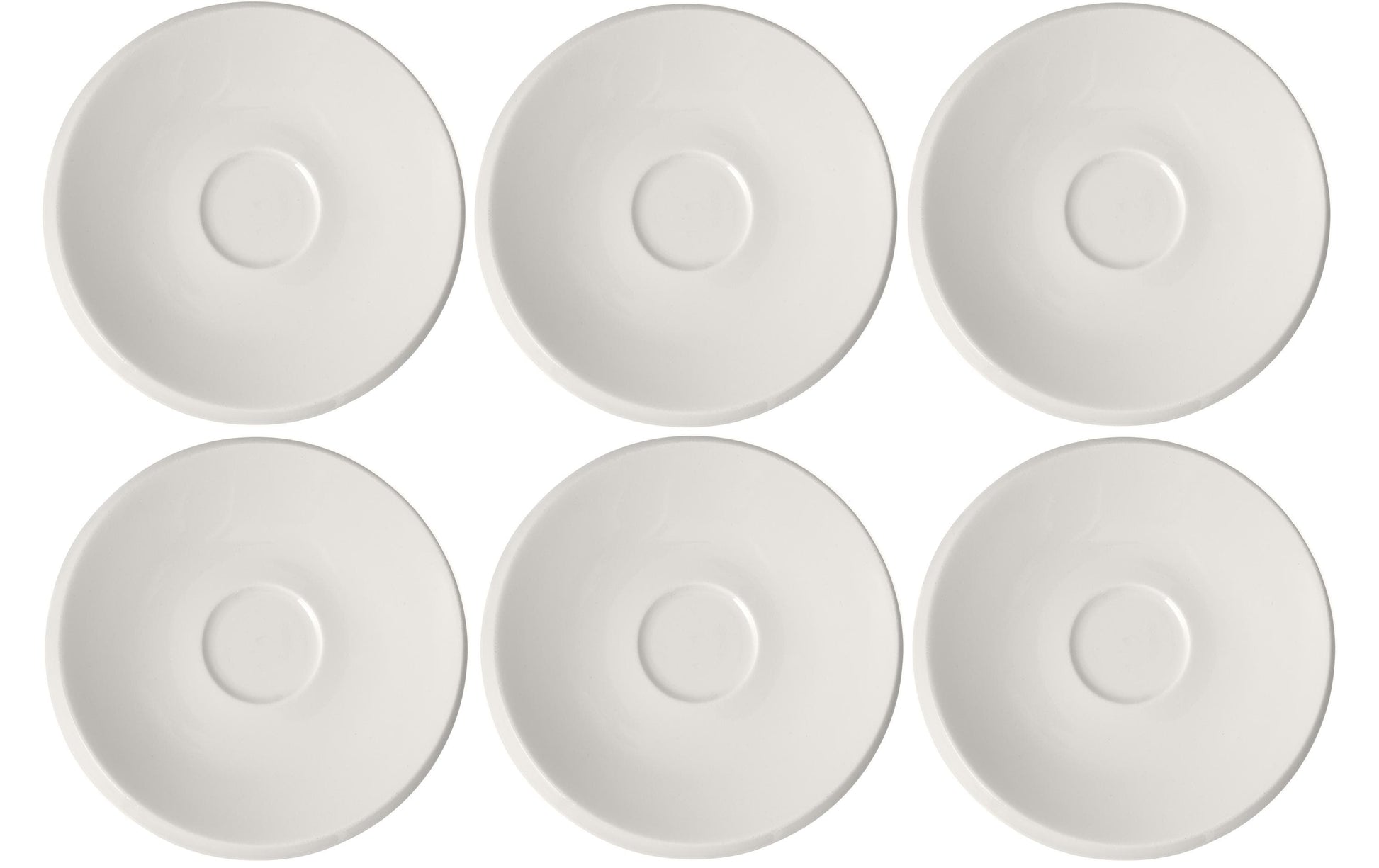 Villeroy & Boch Untertasse – Porzellan, weiss, spülmaschinenfest, mikrowellenfest, 6 Stück