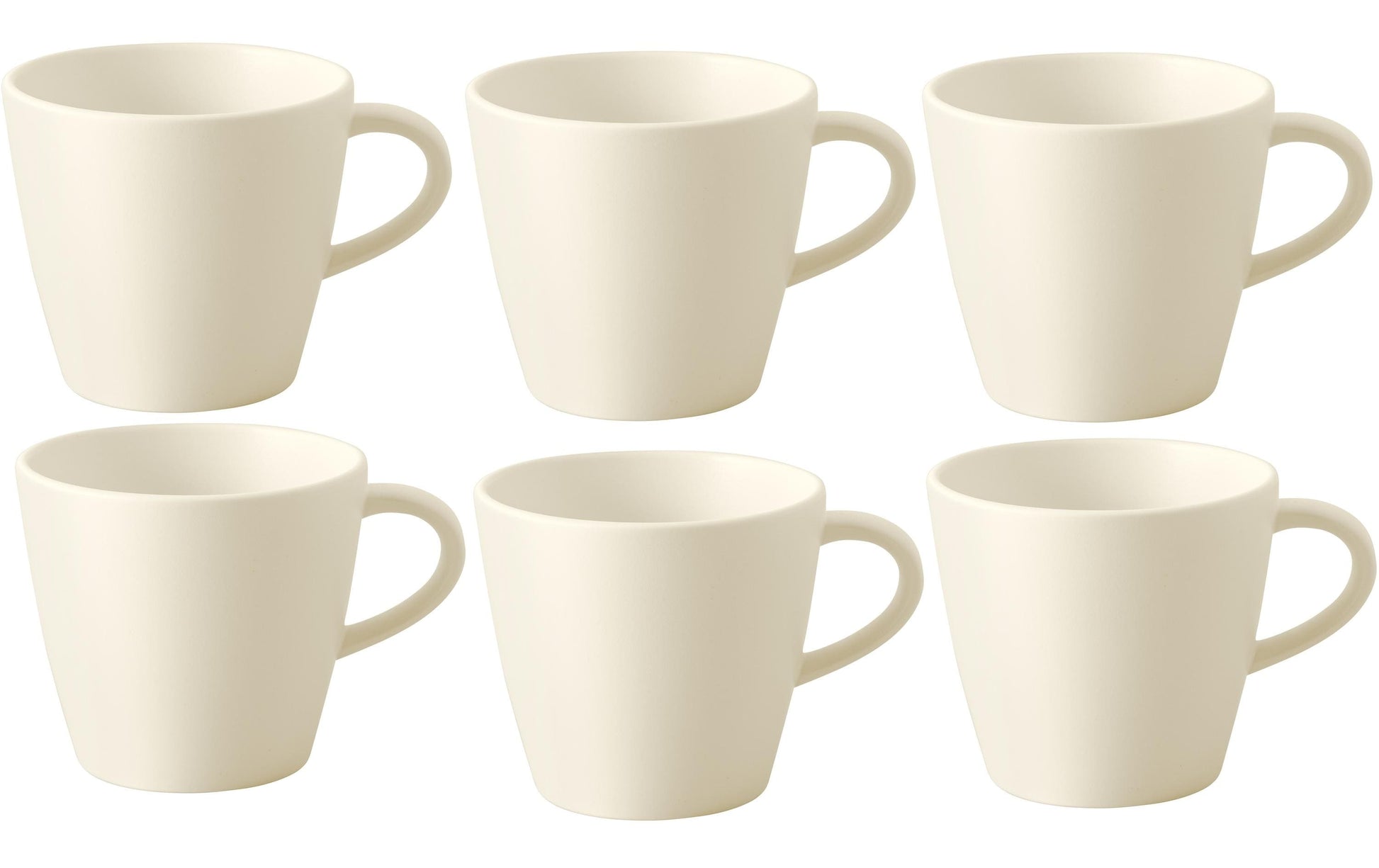 Villeroy & Boch Kaffeetasse – 0,22 l, Porzellan, Weiss, Henkel, Spülmaschinenfest, Mikrowellenfest, 6 Stück