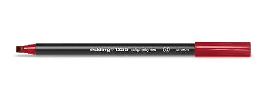 Edding Calligraphy 1255 Permanentmarker – Kalligrafie-Spitze 5 mm – Schwarz/Rot