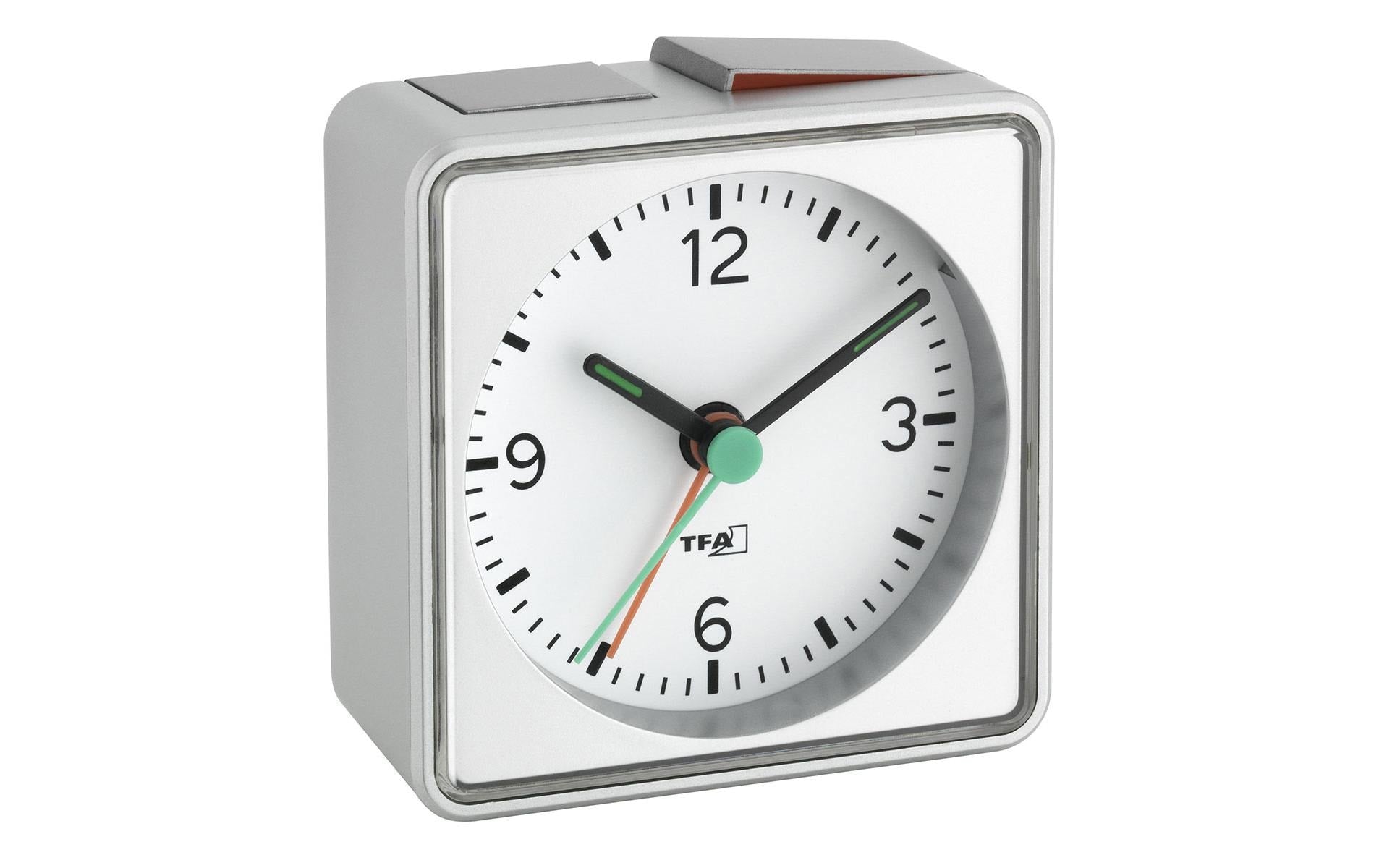 TFA-Dostmann TFA Dostmann PUSH Quarz-Wecker – Analog, Schlummerfunktion, 7 × 7 × 3,7 cm, weiss