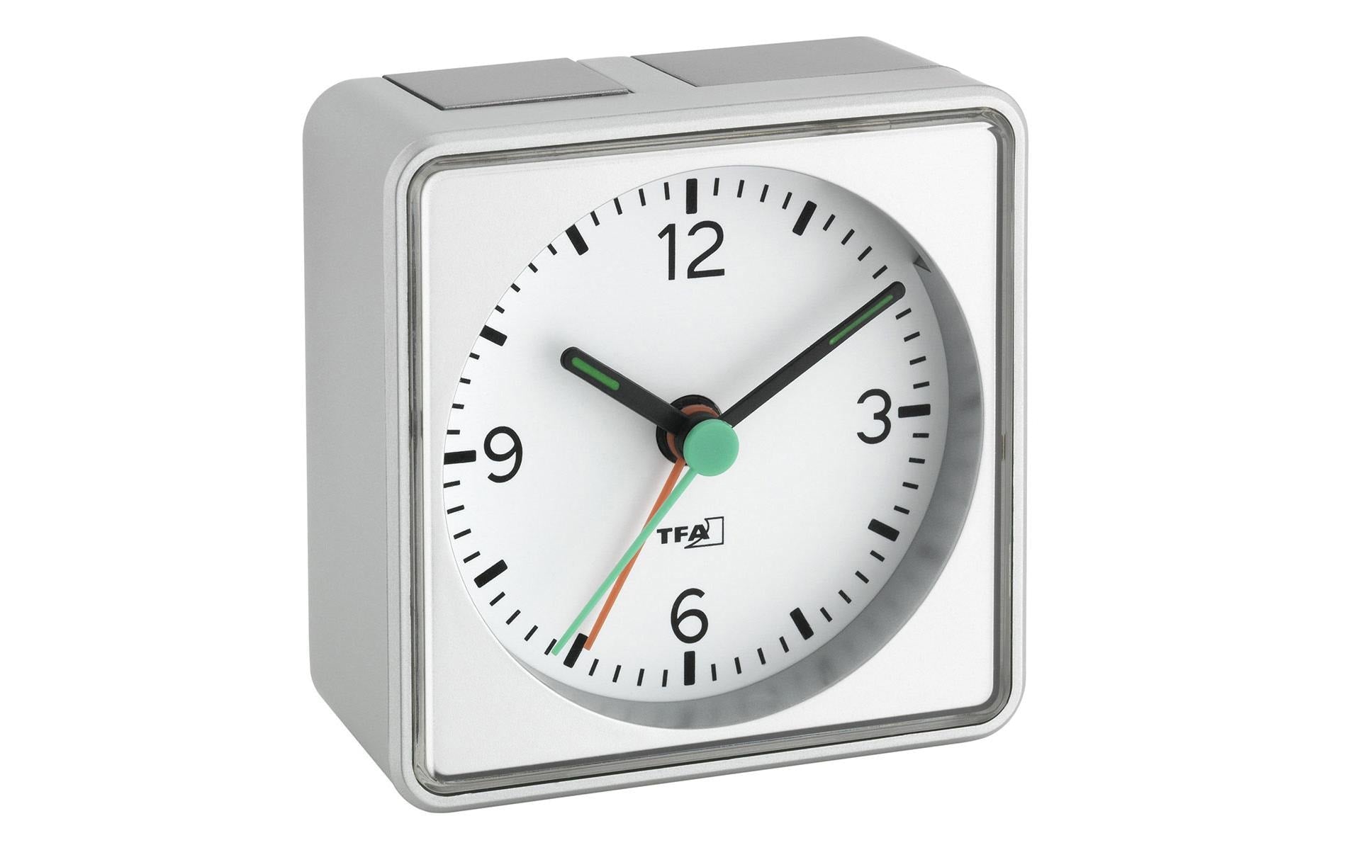 TFA-Dostmann TFA Dostmann PUSH Quarz-Wecker – Analog, Schlummerfunktion, 7 × 7 × 3,7 cm, weiss
