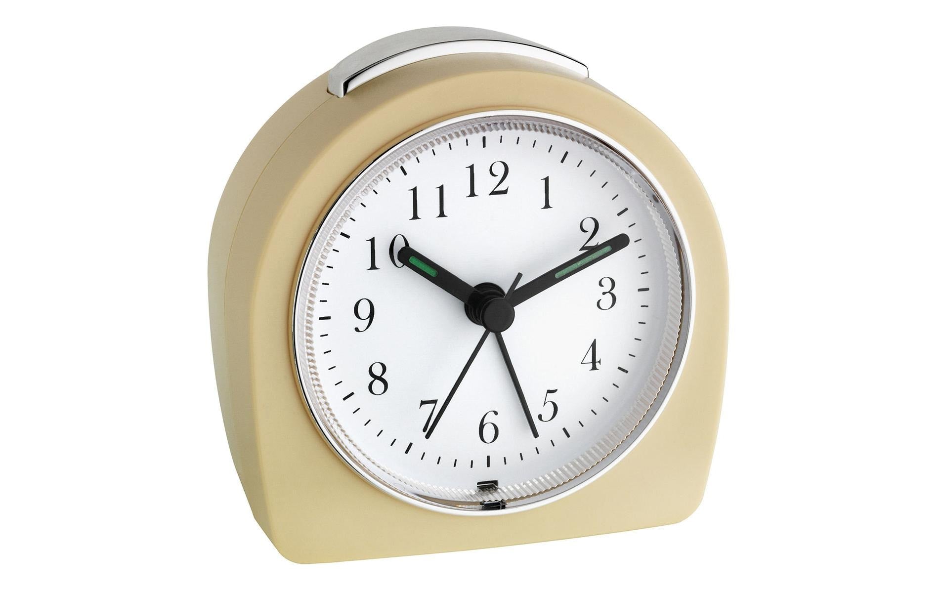 TFA-Dostmann TFA Dostmann Quarz-Wecker – Analog, Schlummerfunktion, 8,7 × 9 × 5,5 cm, beige