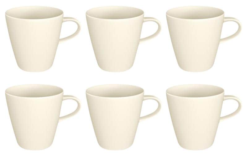 Villeroy & Boch Kaffeetasse – 0,37 l, Porzellan, weiss, 6 Stück