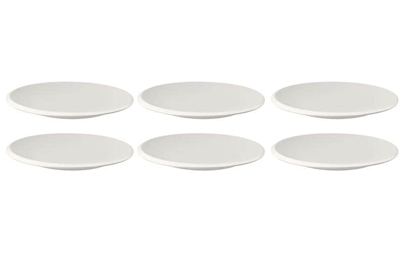 Villeroy & Boch New Moon Frühstücksteller – Porzellan, weiss, spülmaschinenfest, mikrowellenfest, 6 Stück
