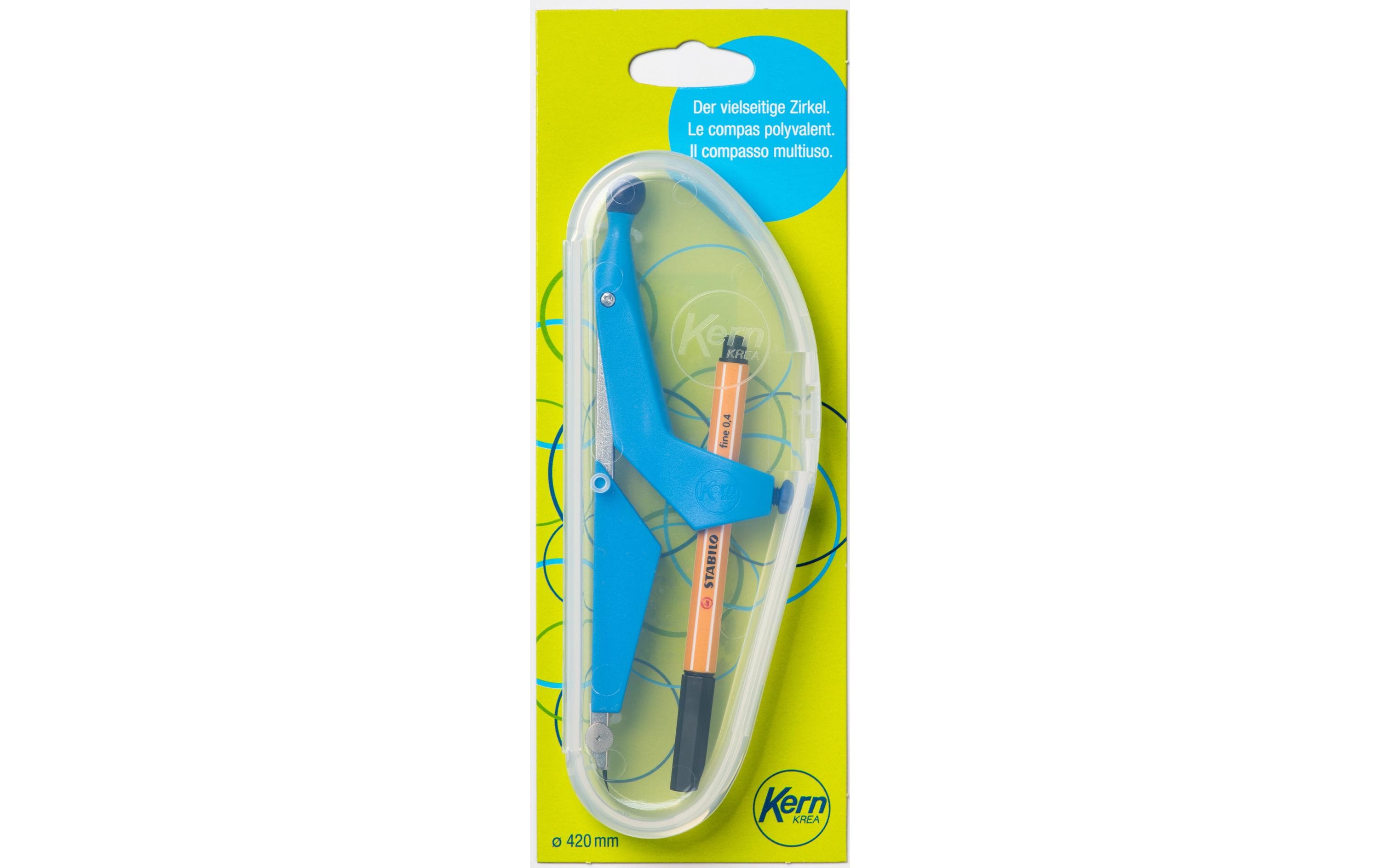 KERN Krea K22 Zirkel – max. Kreis-Ø 42 cm, im Etui, blau