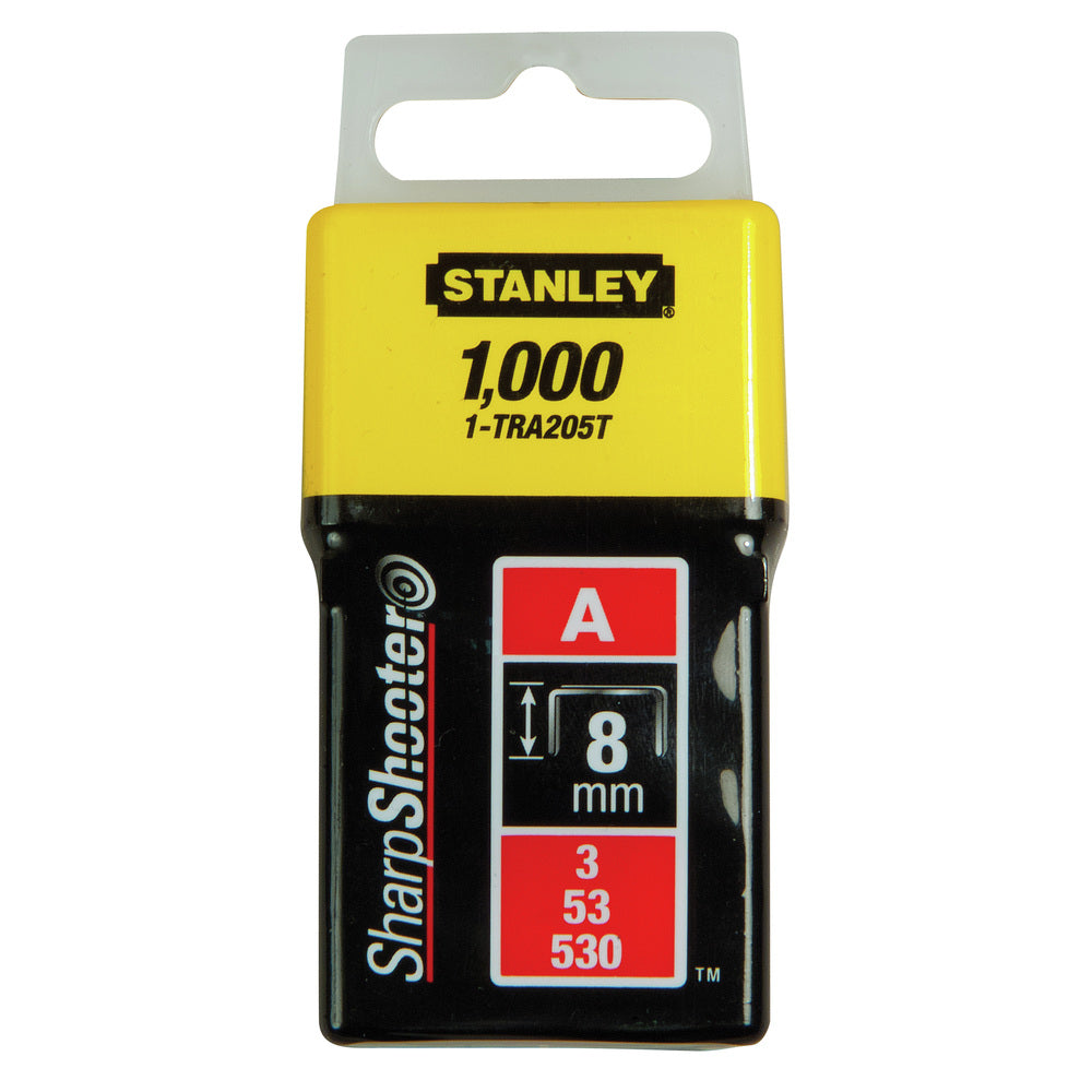 Stanley Heftklammern – Typ 53, 8 mm, 1'000 Stk., Stahl, silber – für TR45, TR151YL, TR150L
