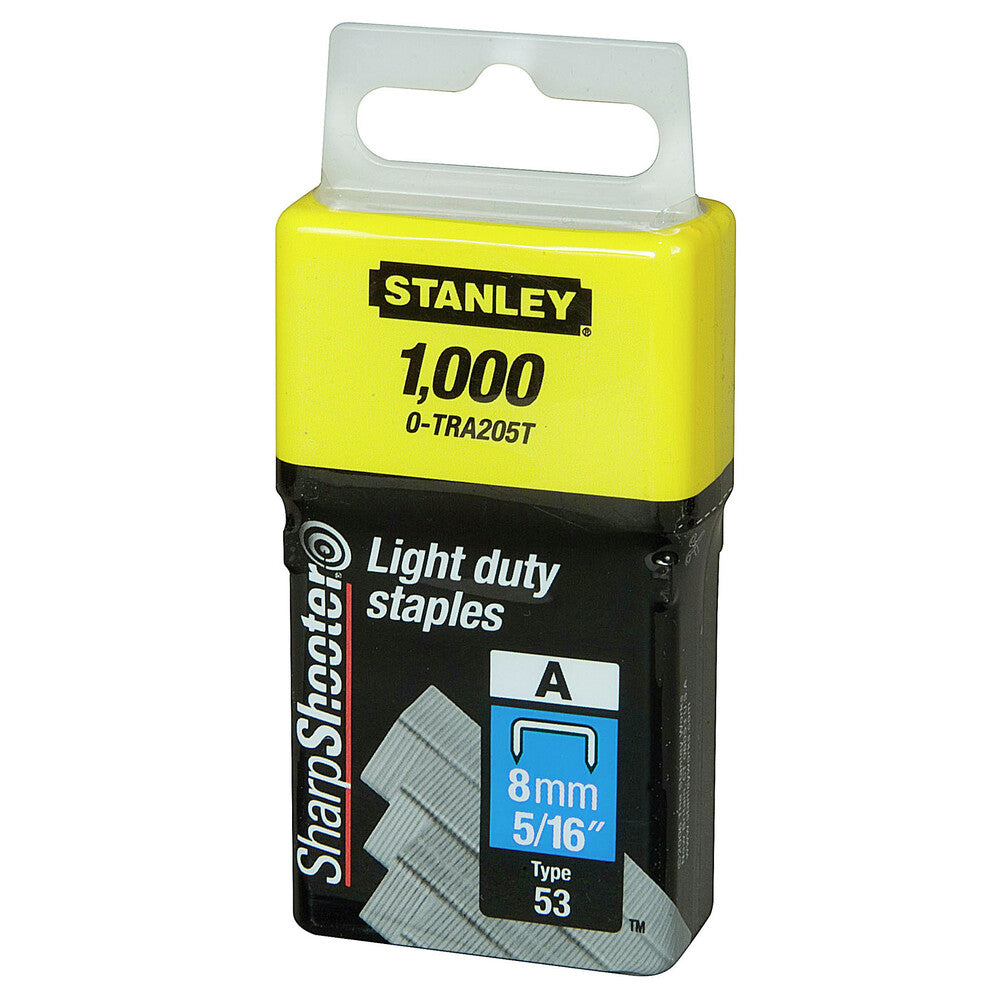 Stanley Heftklammern – Typ 53, 8 mm, 1'000 Stk., Stahl, silber – für TR45, TR151YL, TR150L