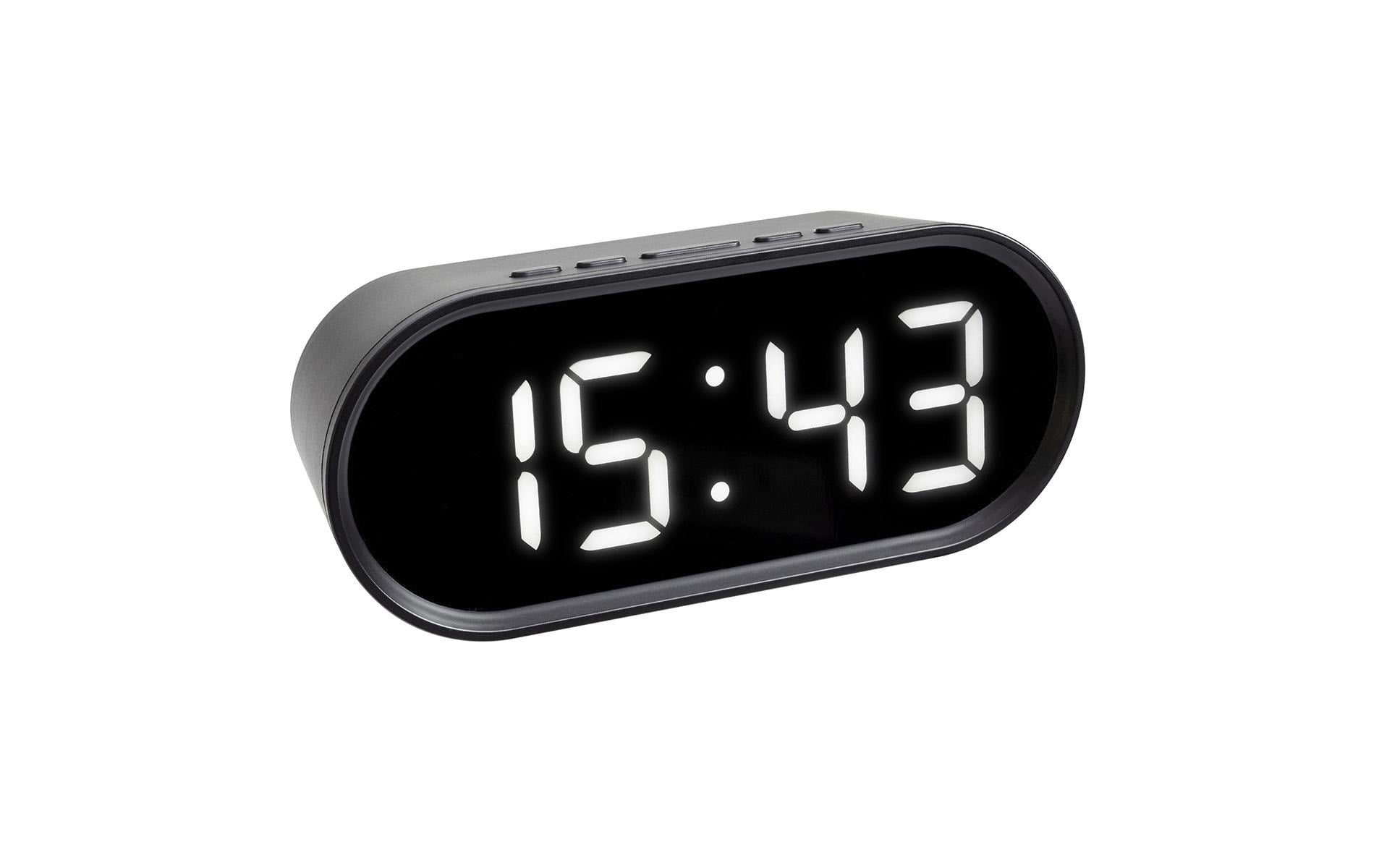 TFA-Dostmann TFA Dostmann Digitalwecker – Snooze, Thermometer, USB, 15 × 6,5 × 5 cm, Schwarz