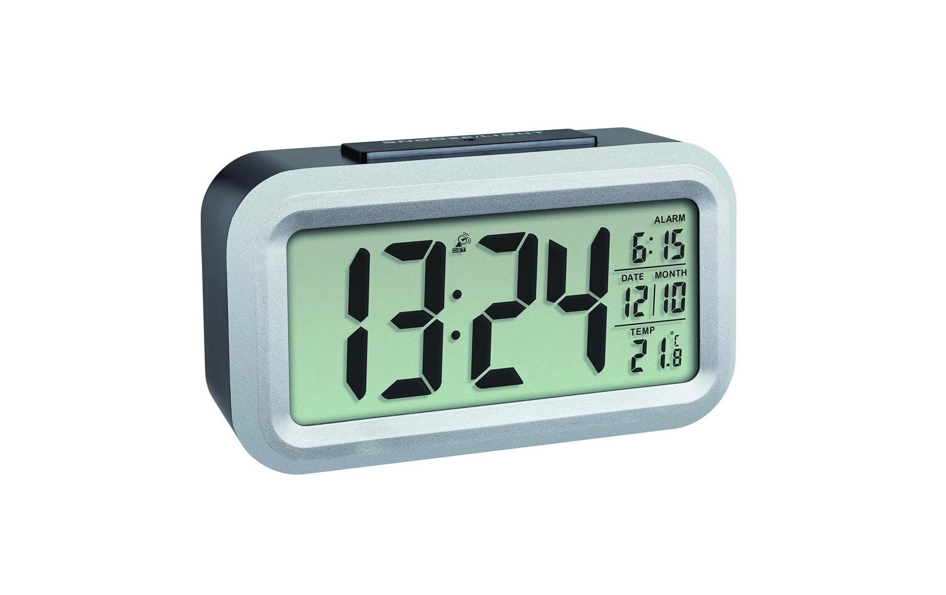 TFA-Dostmann TFA Dostmann LUMIO PLUS – Digitalwecker, Funk, Thermometer, 13,8 × 7,9 × 4,8 cm, Silber, Kunststoff