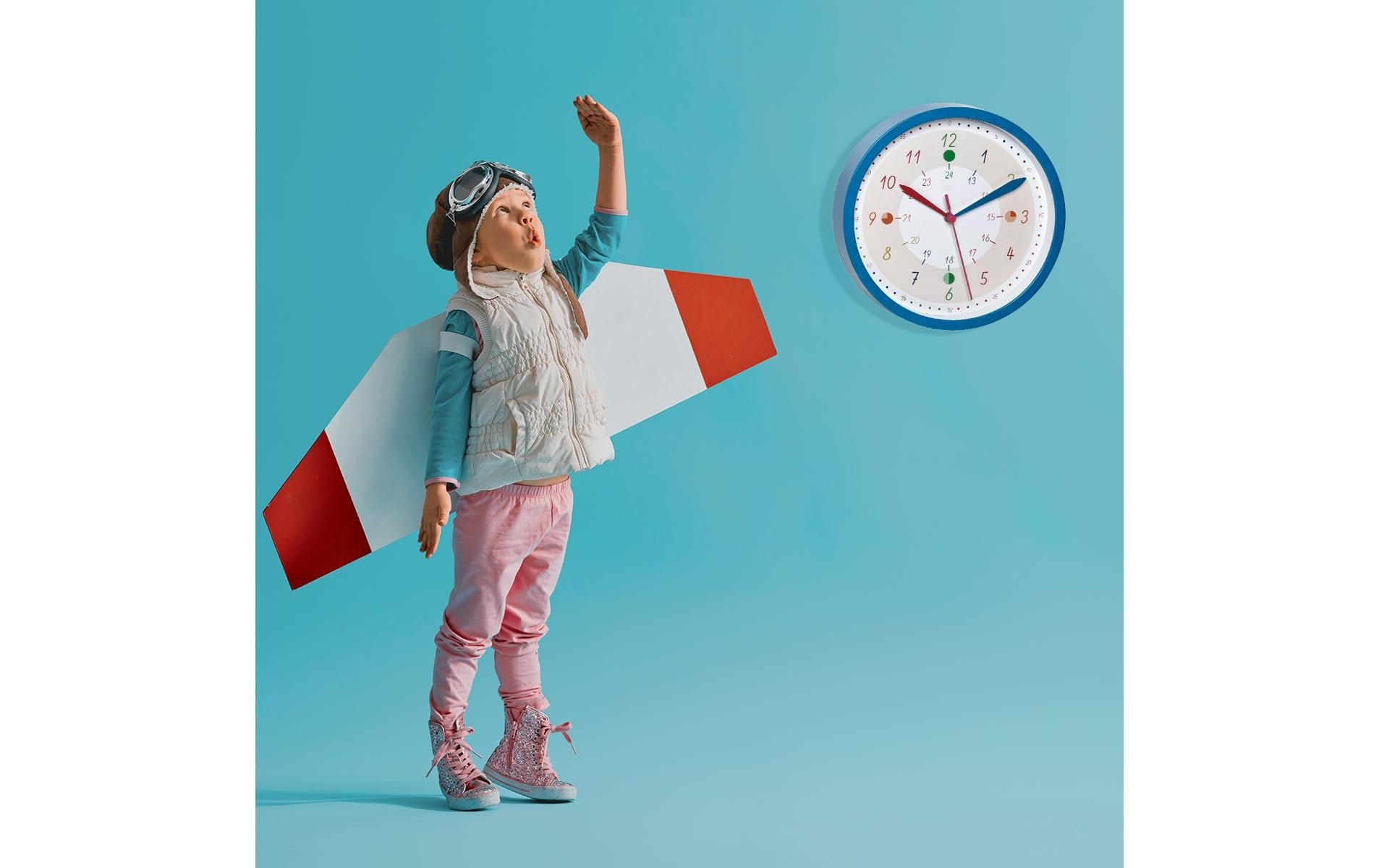 TFA-Dostmann TFA Dostmann Wanduhr – Analog, Ø 30,8 cm, Blau