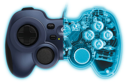 Logitech G F310 – Gamepad – USB (kabelgebunden), Analoge Sticks – für PC (Windows), Schwarz/Blau