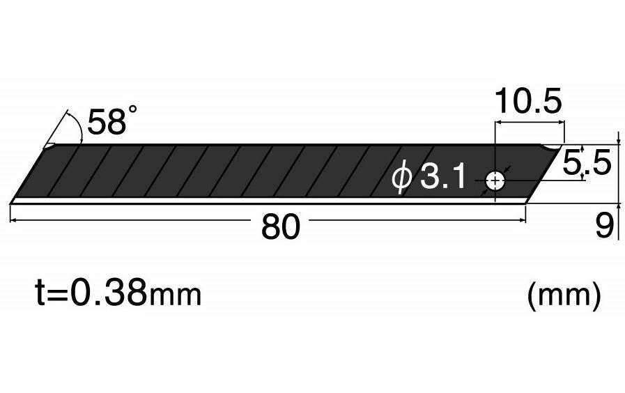 NT Cutter BA-13P Ersatzklingen 9 × 80 × 0,38 mm rostfreier Stahl – 10 Stk – mit Spender