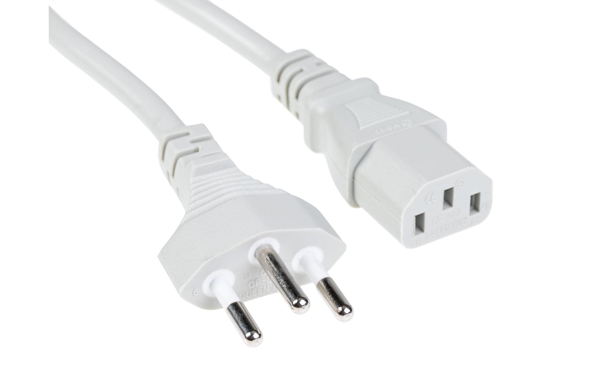 Diggelmann Netzkabel, T12 auf IEC C13, 250 V, 3 m, Hellgrau, SPCGI10-3