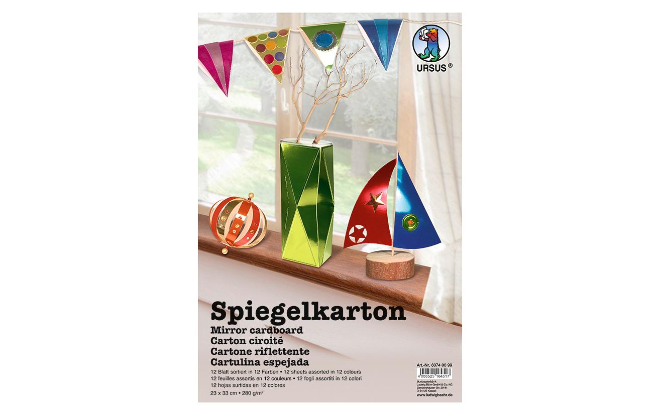 URSUS Fotokarton – 33 × 23 cm, 280 g/m², farbig sortiert, 12 Blatt, für Laserdrucker