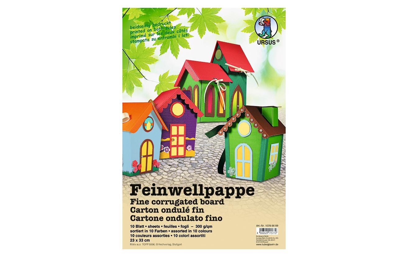 URSUS Feinwellpappe, 23 × 33 cm, Mehrfarbig, 260 g/m², 10 Bogen