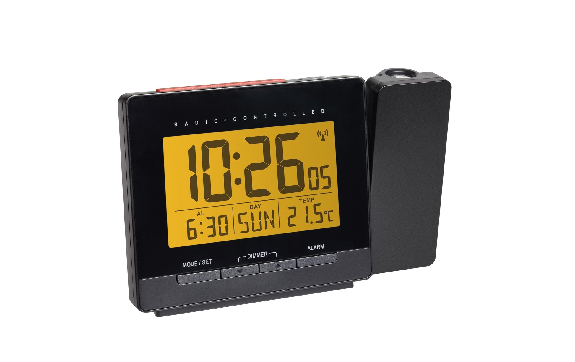TFA-Dostmann TFA Dostmann 60.5016.01 Projektionswecker – Funk, Thermometer, 14,1 × 9,1 × 5,1 cm, Schwarz