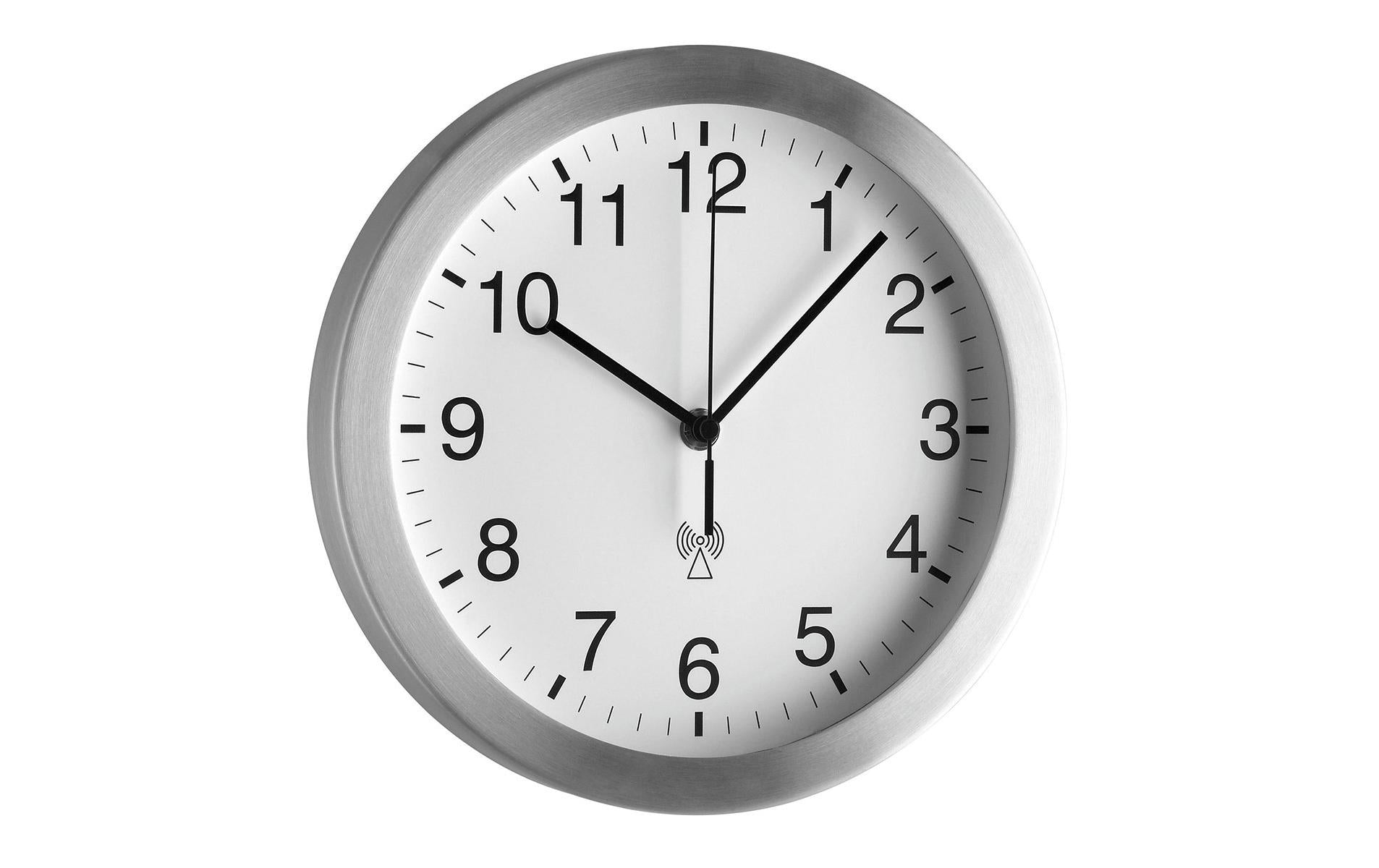 TFA-Dostmann TFA Dostmann Wanduhr – Funk, analog, Ø 25 cm, Weiss, Aluminium