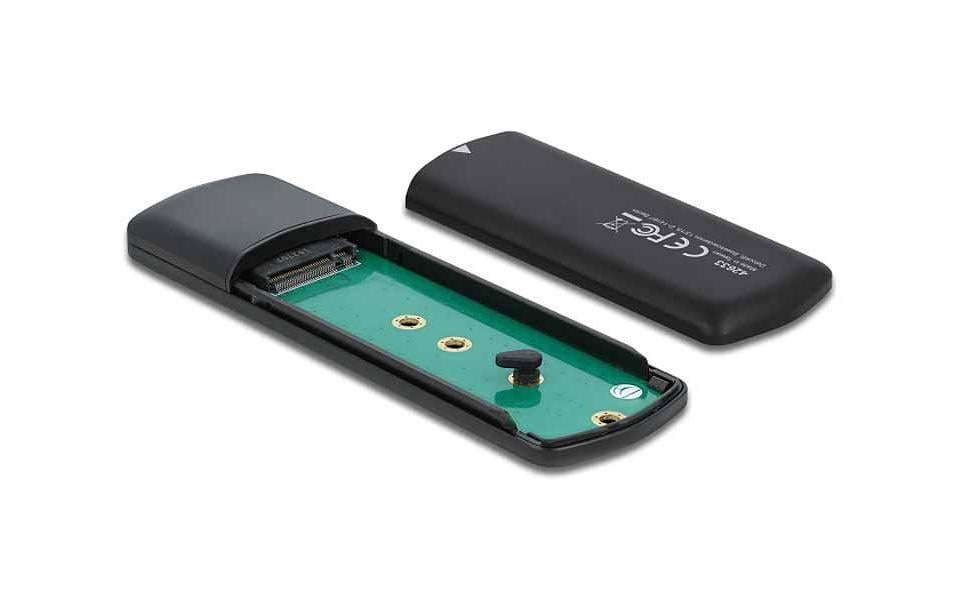 DeLOCK 1-Bay SSD-Gehäuse – USB 3.2 Gen 2 (10 Gbit/s), USB-C, für M.2 NVMe/SATA (Key M)