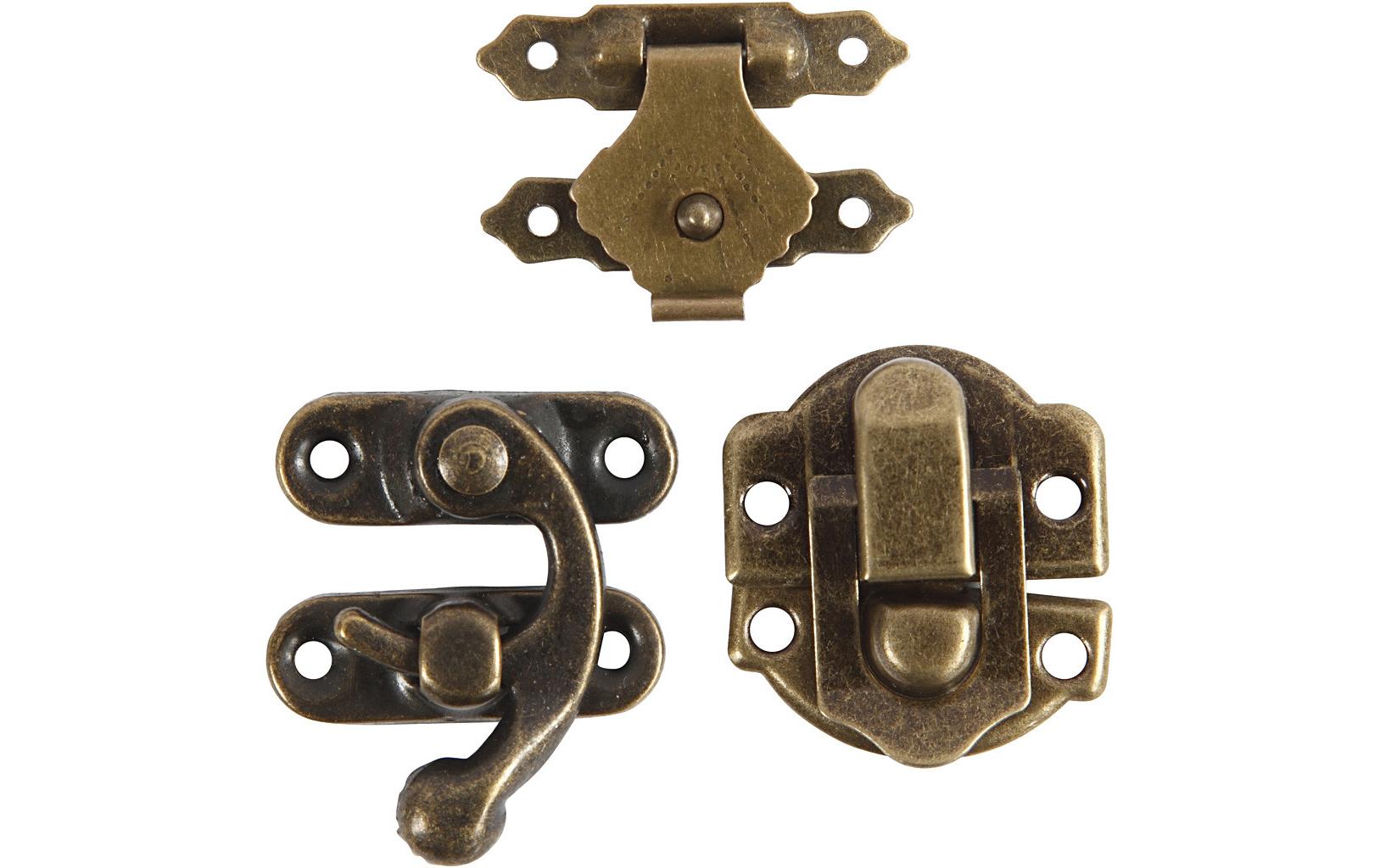Creativ Company Beschläge-Set – 16 × 19 mm, 21,5 × 31 mm, Antikgold