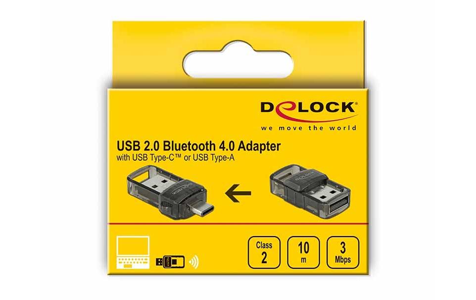DeLOCK 61002 USB-Bluetooth-Adapter – Bluetooth 4.0, bis 10 m, USB 2.0 – Transparent