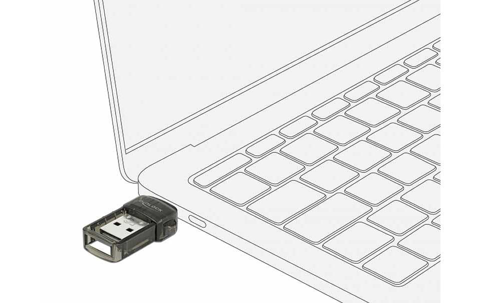 DeLOCK 61002 USB-Bluetooth-Adapter – Bluetooth 4.0, bis 10 m, USB 2.0 – Transparent
