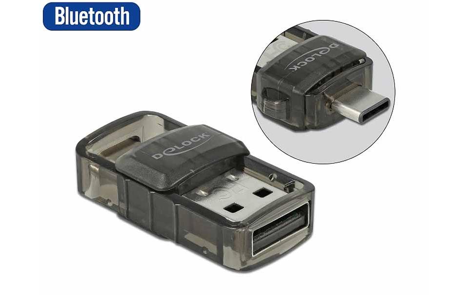 DeLOCK 61002 USB-Bluetooth-Adapter – Bluetooth 4.0, bis 10 m, USB 2.0 – Transparent