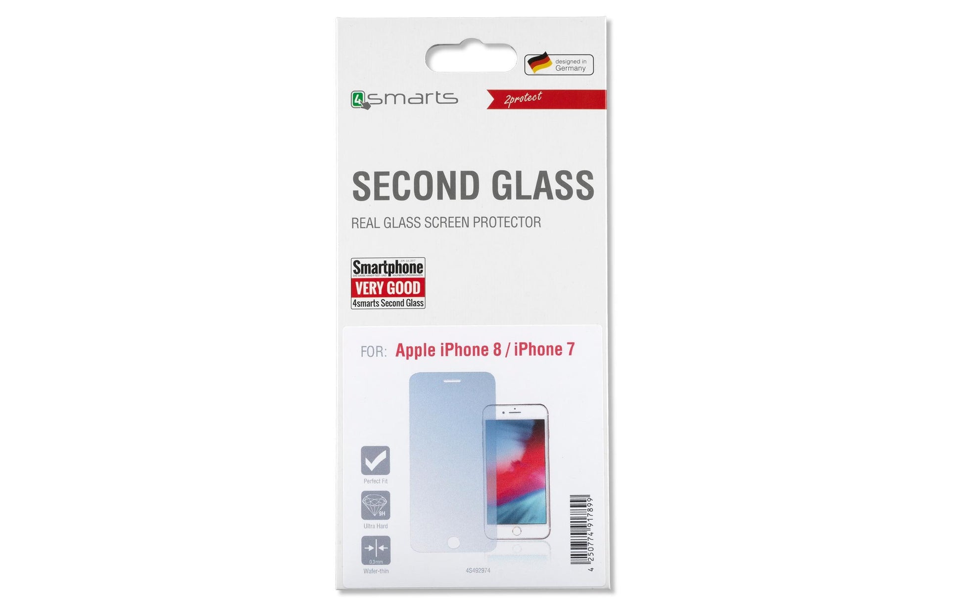 4smarts Displayschutz (Panzerglas), 9H – für iPhone SE (2020)/8/7