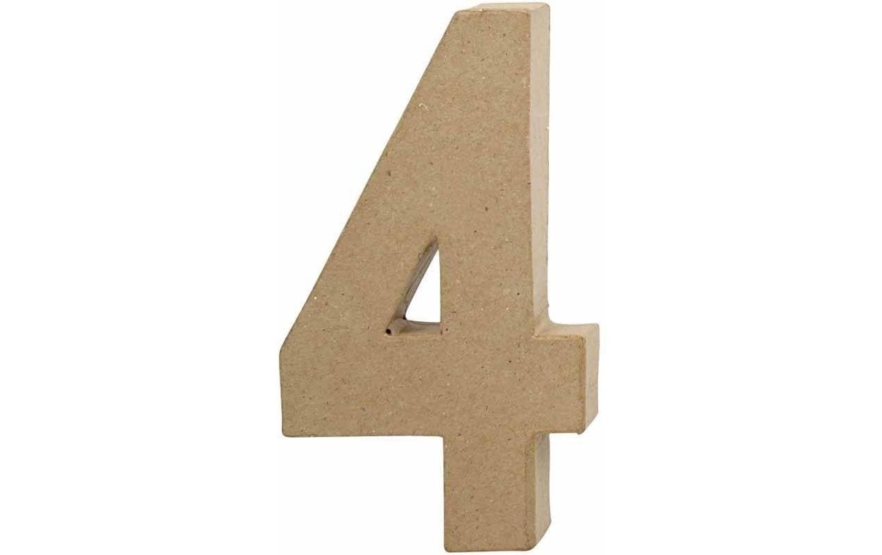 Creativ Company Papp-Zahl, Natur, 12 cm × 20,5 cm, 1 Stk., Form 4, 26632