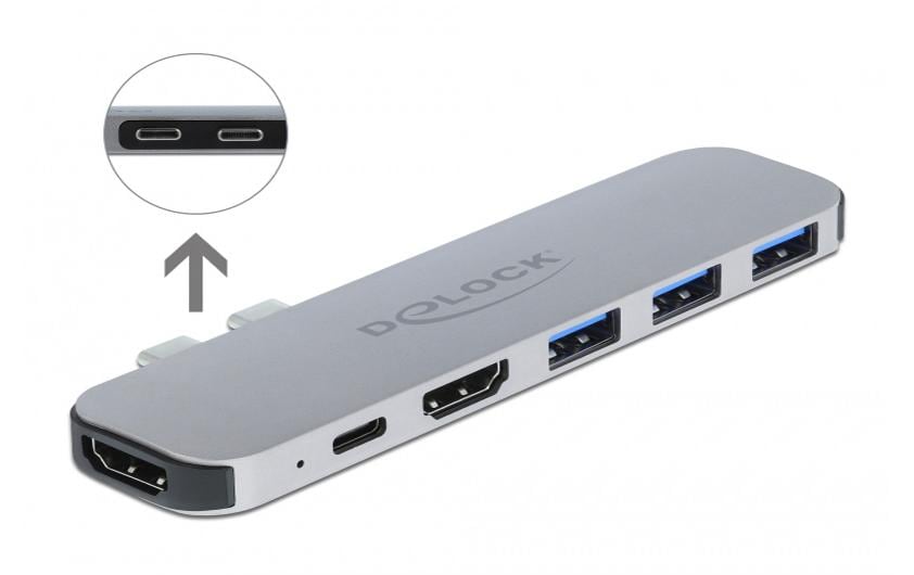 DeLOCK 87753 Dockingstation – Thunderbolt 3, 2× HDMI, 3× USB-A, 1× USB-C, 60 W PD