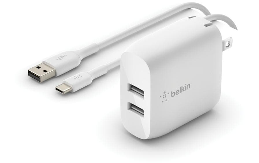 Belkin Ladegerät – 24 W, 2× USB-A, mit 1 m USB-C-Kabel