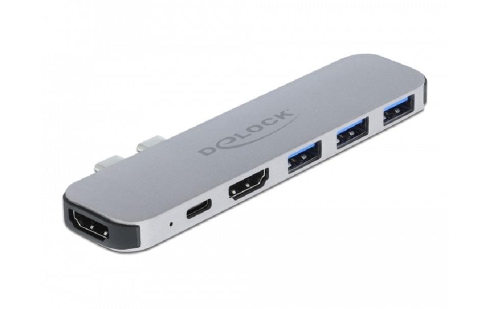 DeLOCK 87753 Dockingstation – Thunderbolt 3, 2× HDMI, 3× USB-A, 1× USB-C, 60 W PD