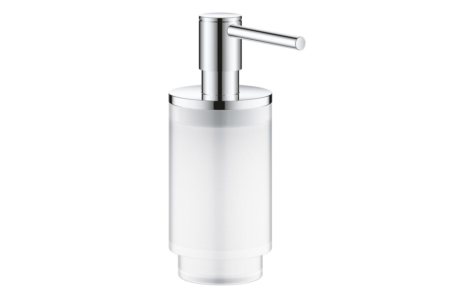 GROHE Selection – Seifenspender, manuell, 130 ml, Wandmontage, Glas, Metall, Chrom, B 145 × H 75 × T 190 mm