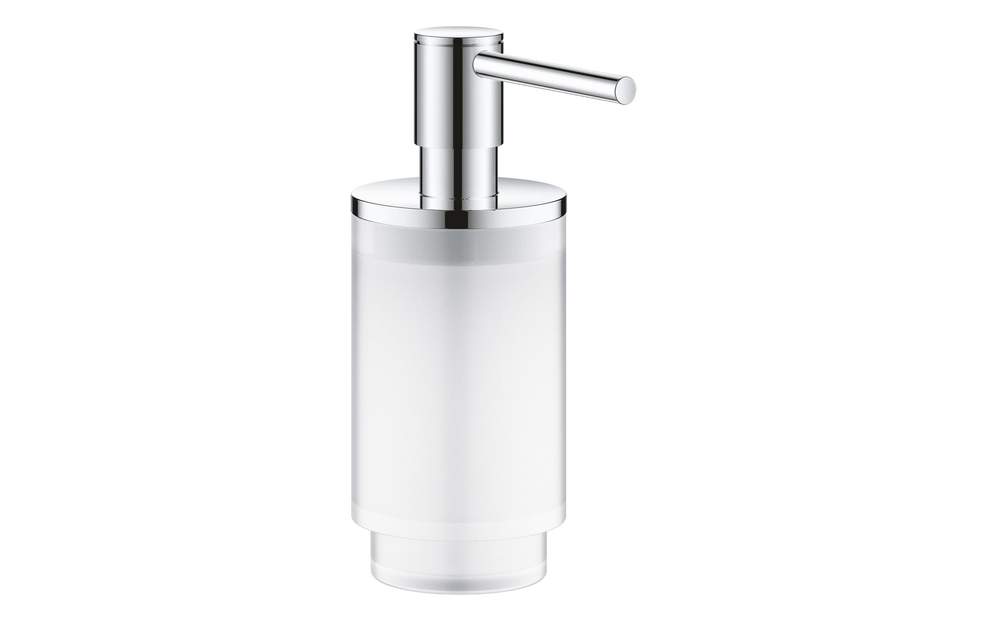 GROHE Selection – Seifenspender, manuell, 130 ml, Wandmontage, Glas, Metall, Chrom, B 145 × H 75 × T 190 mm