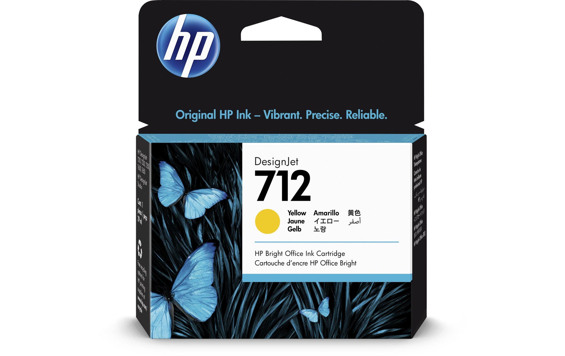 HP Tintenpatrone 712, Gelb, 29 ml – für Tintenstrahldrucker/Multifunktionsgeräte