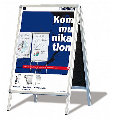 Franken Kundenstopper Standard – 640 × 1150 mm, silber, Aluminium