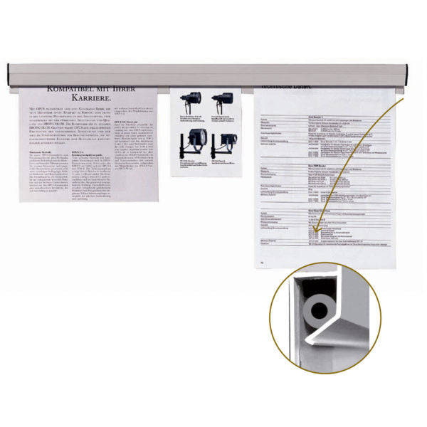 Franken Klemmschiene – selbstklebend – grau – Kunststoff – 580×40 mm – 1 Stk.