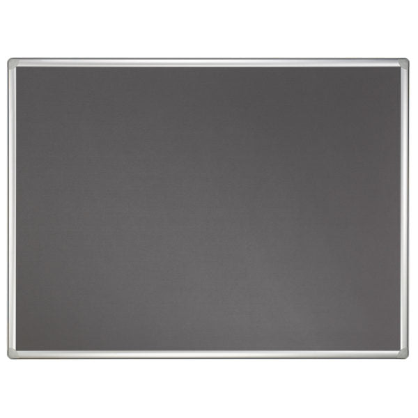 Franken Pinnwand – Filz, Alurahmen – 180 × 90 cm, Grau, für Schienensystem