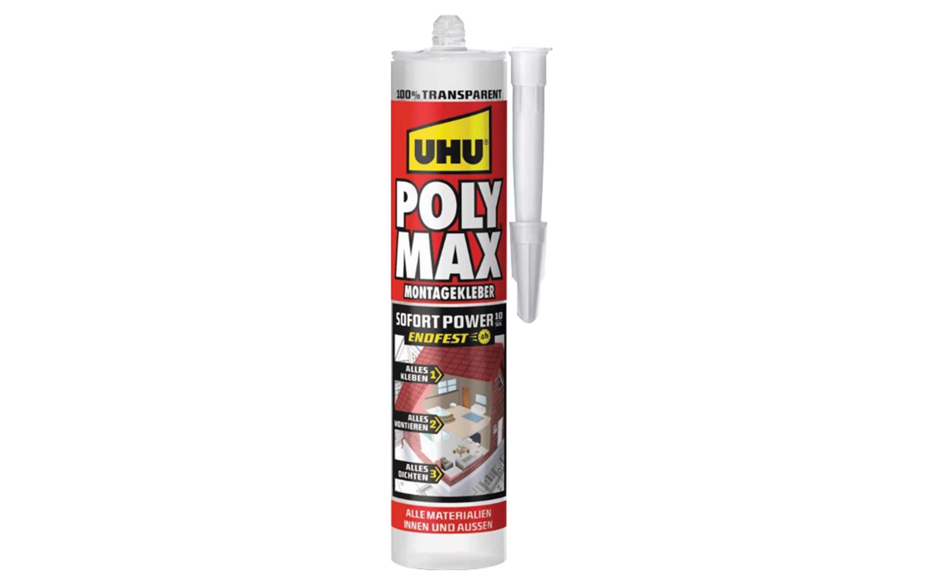 UHU Poly Max Montagekleber – transparent – 300 g