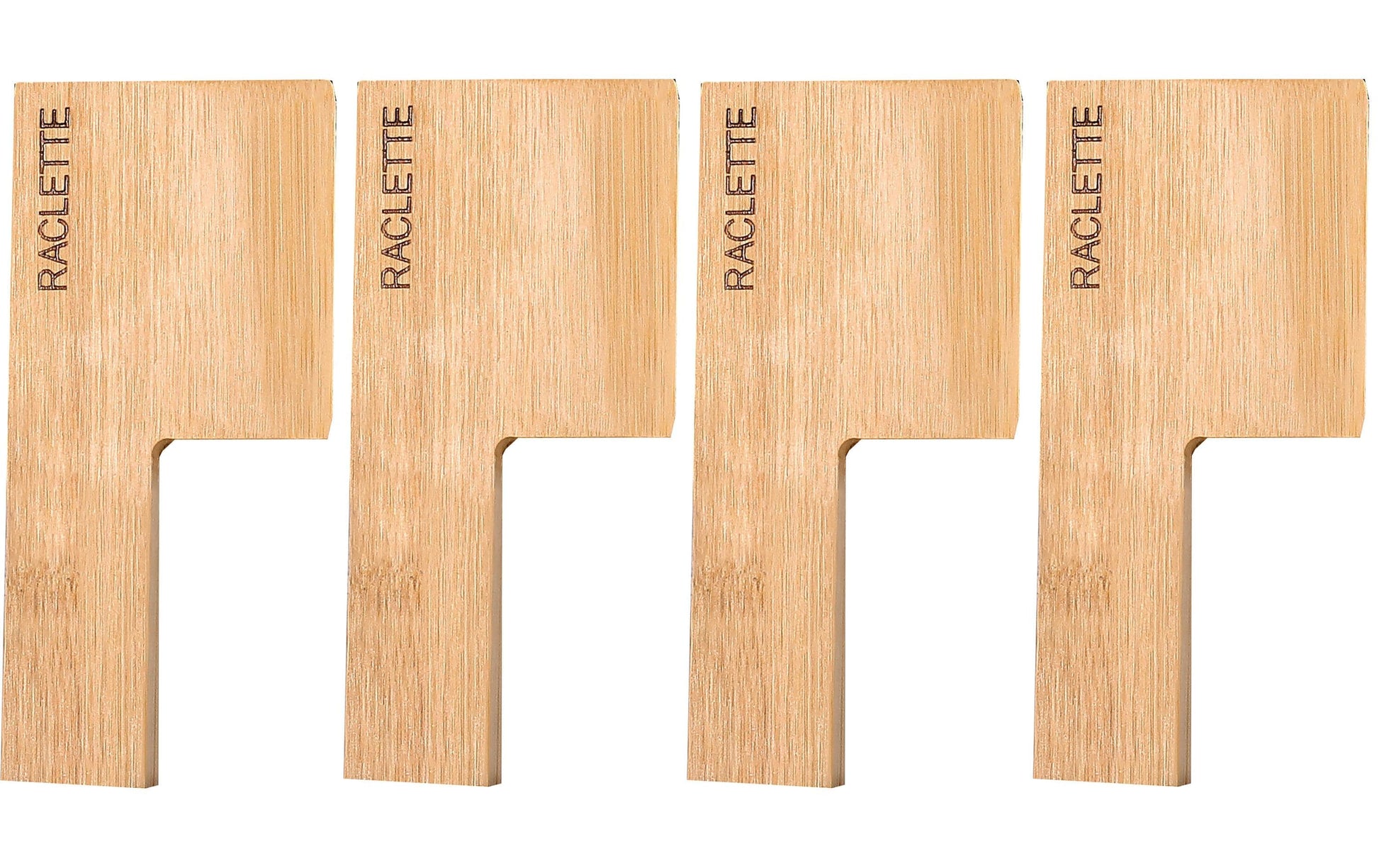 Nouvel Raclettespachtel, 4 Stk., 13 × 5,5 × 0,6 cm, Bambus, braun