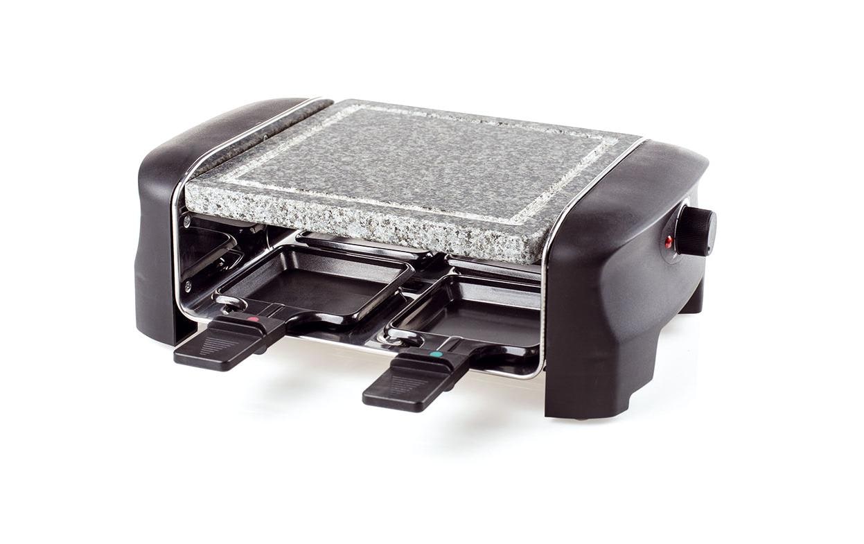 Koenig Raclette-Grill B02222 – 4 Personen, Steinplatte, 600 W – Schwarz