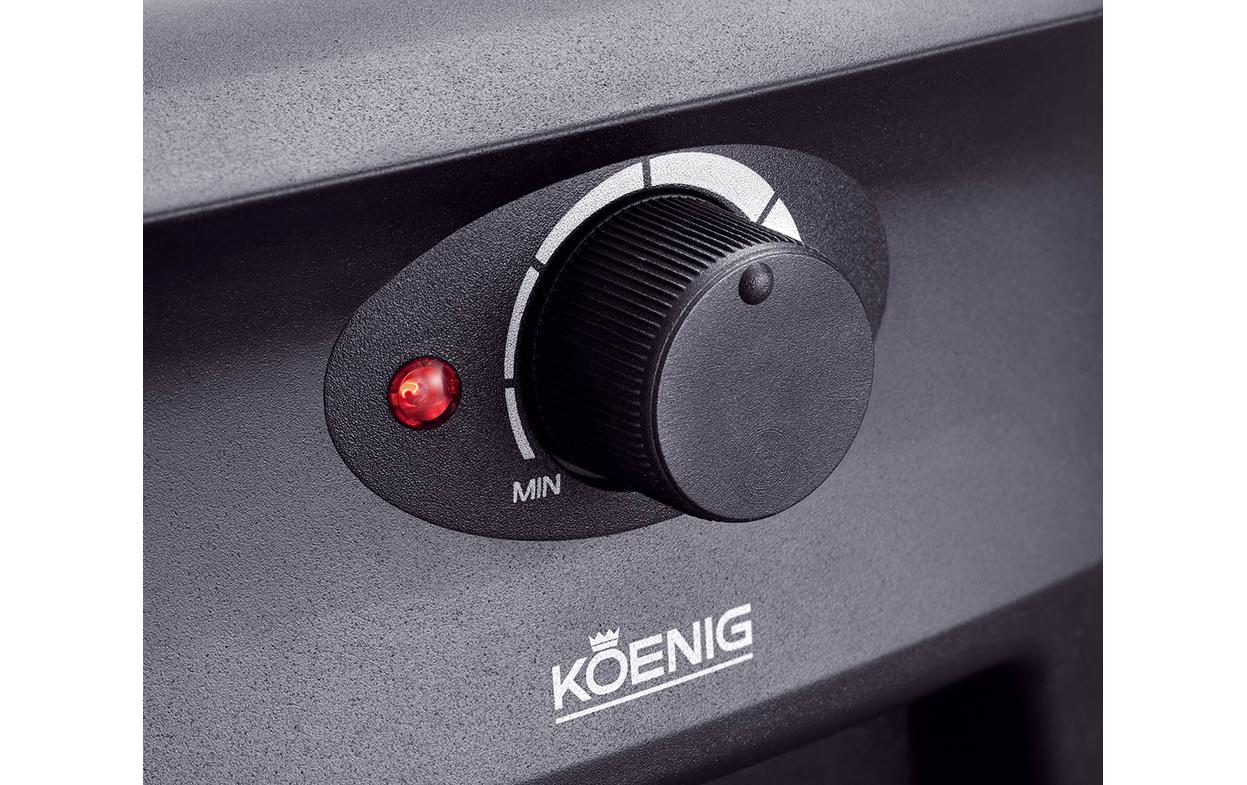 Koenig Raclette-Grill B02222 – 4 Personen, Steinplatte, 600 W – Schwarz