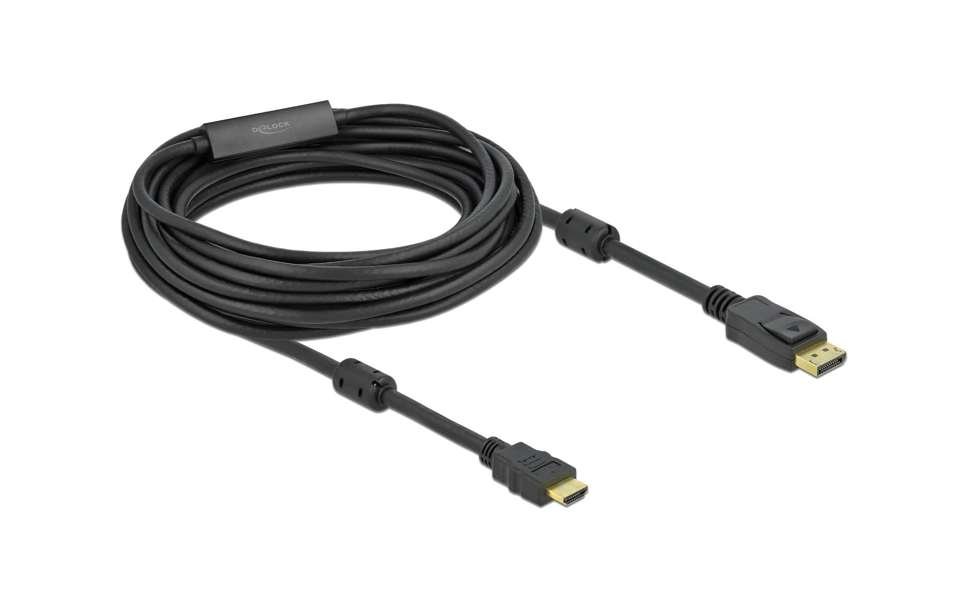 DeLOCK DisplayPort (Stecker) auf HDMI (Stecker) Adapter, DP 1.2, 4K@60 Hz, 10 m, aktiv