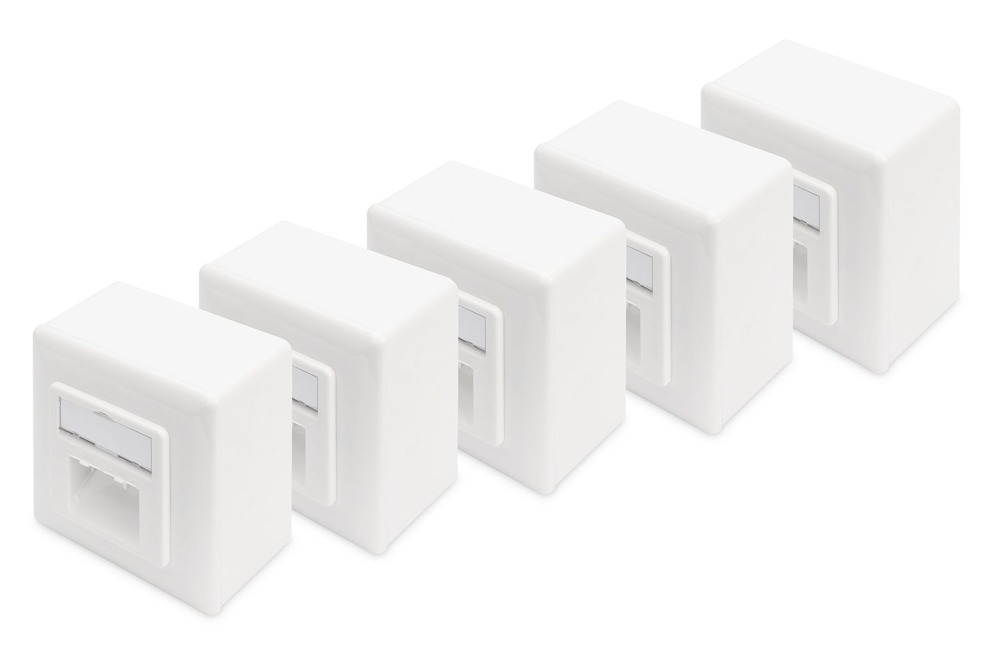 Digitus RJ-45-Kupplung – Cat 6, 2-fach, Aufputz, Weiss