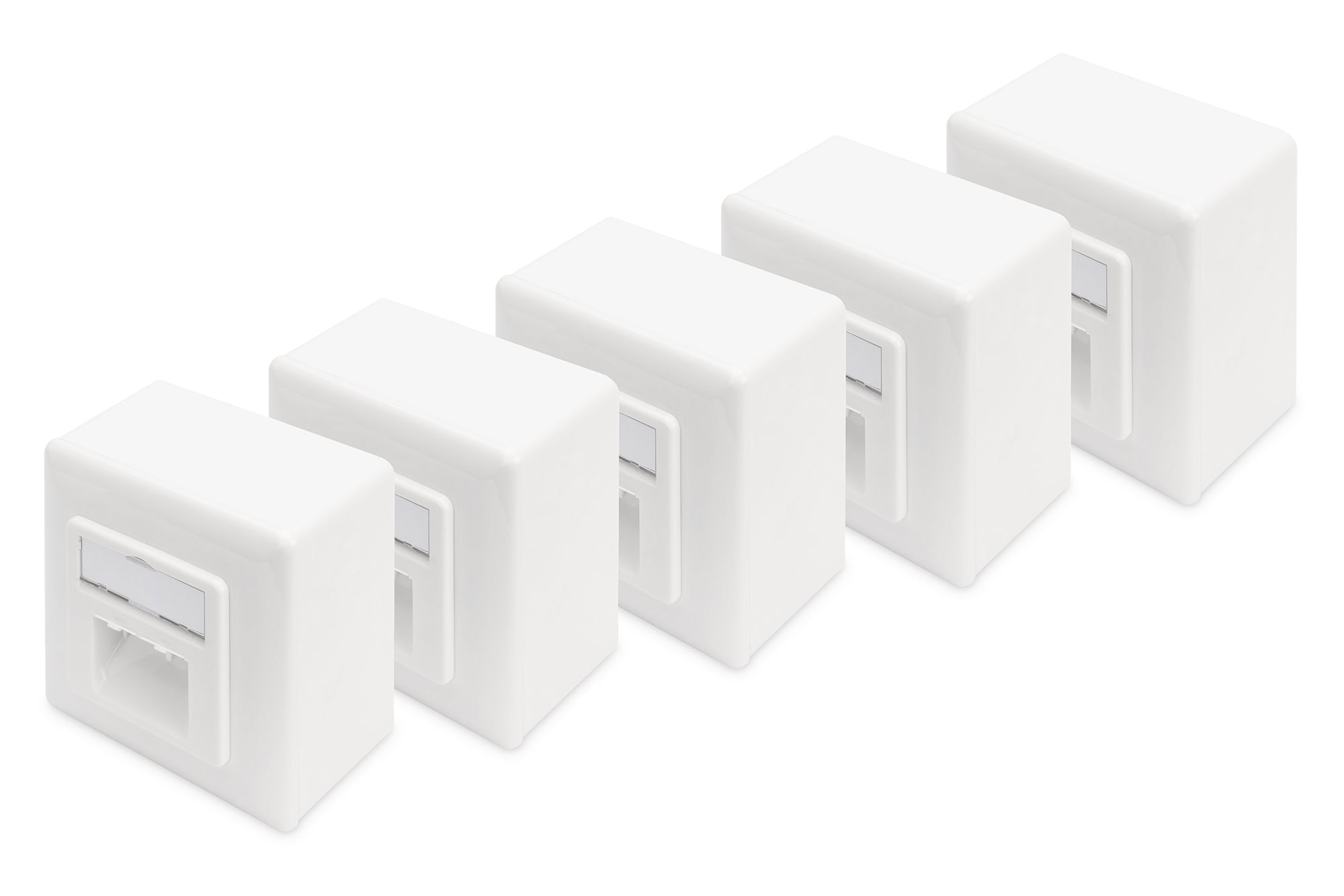 Digitus RJ-45-Kupplung – Cat 6, 2-fach, Aufputz, Weiss