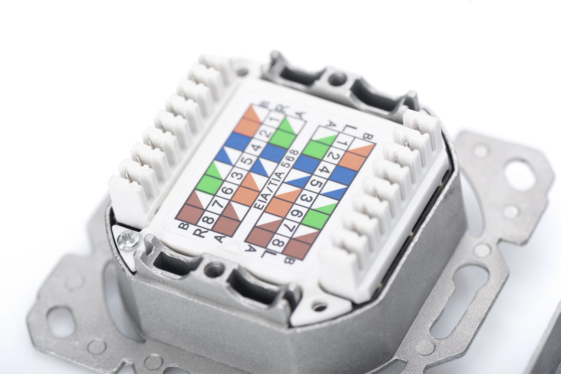 Digitus Netzwerkdose – 2× RJ-45, Cat6a (Klasse EA), geschirmt, Unterputz, Metall, Weiss