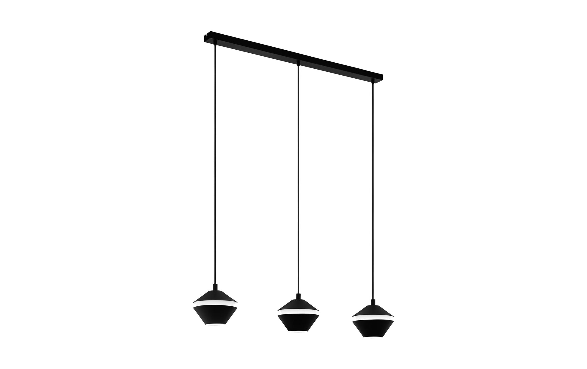 EGLO Deckenleuchte Perpigo – 16,5 × 92,5 × 110 cm, 1200 lm, 15 W, 3000 K, dimmbar, schwarz/weiss