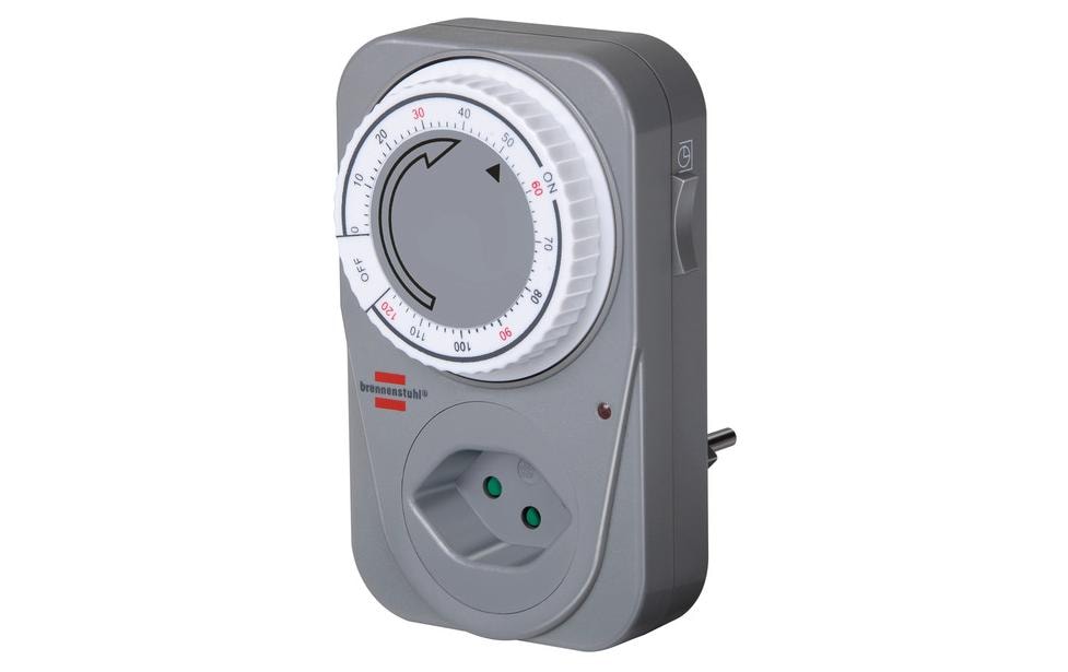 Brennenstuhl Mechanische Zeitschaltuhr (DIN-Schiene) – 1–120 min, 230 V, IP20, Zwischenstecker – MC 120